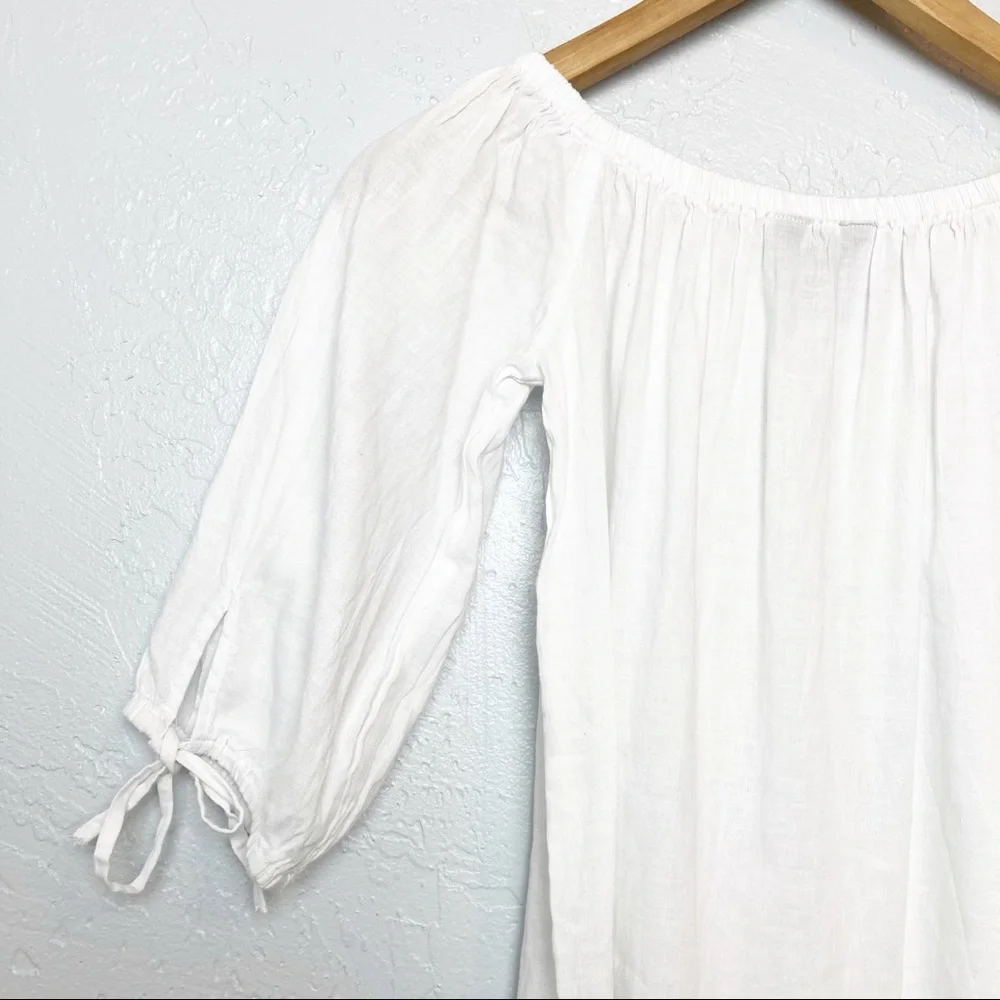 J. Crew rainbow off shoulder linen mini dress